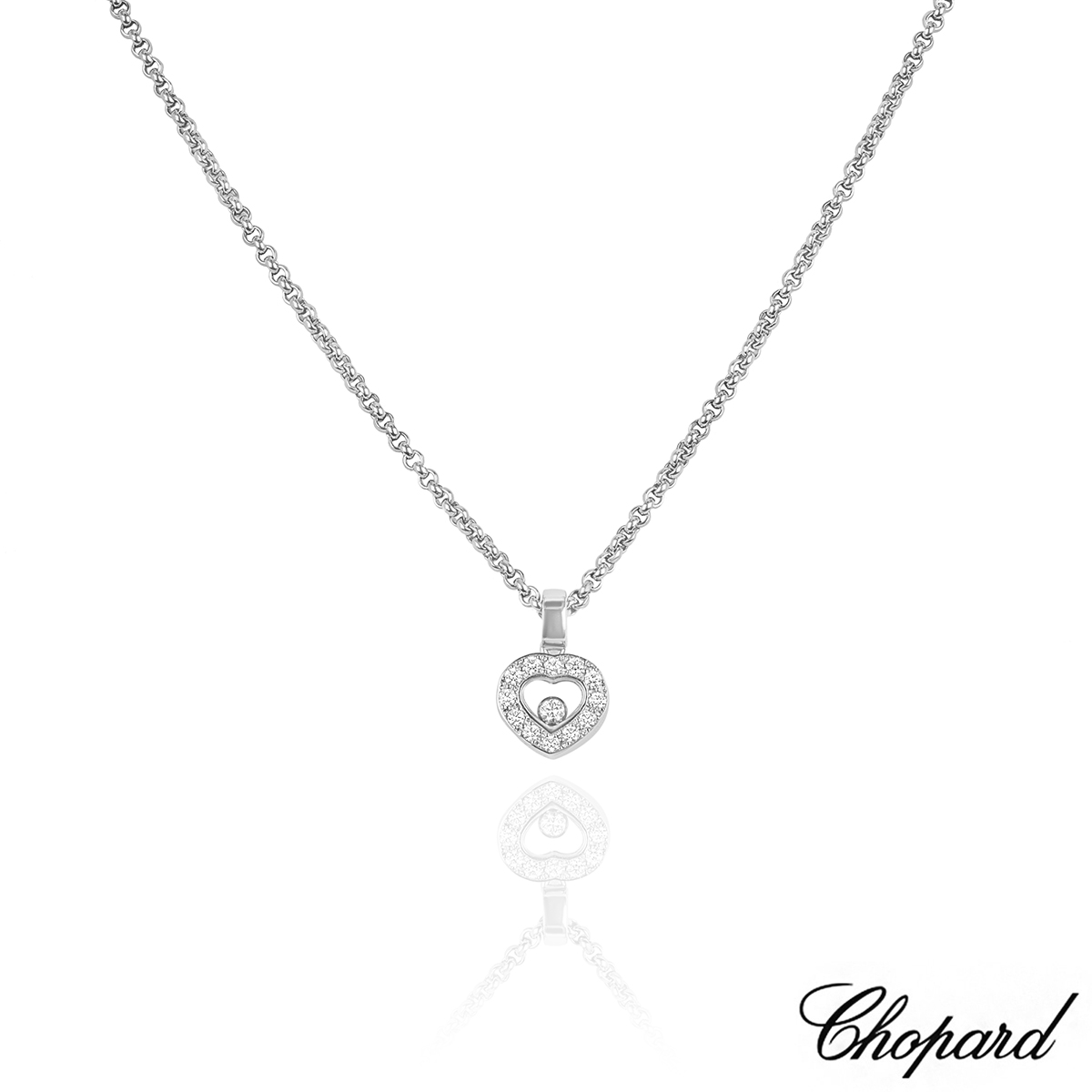 Chopard White Gold Happy Diamonds Pendant | Rich Diamonds